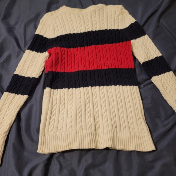 Tommy Hilfiger Womens Cable Knit Colorblock  Crewneck Sweater Size Large - Picture 7 of 7